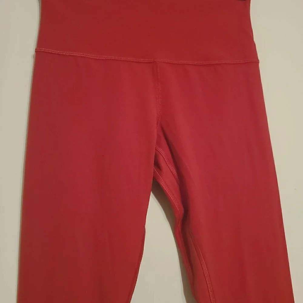 Lululemon | Women's Red High Waist Full Length Power Yoga Leggings (Size 6)